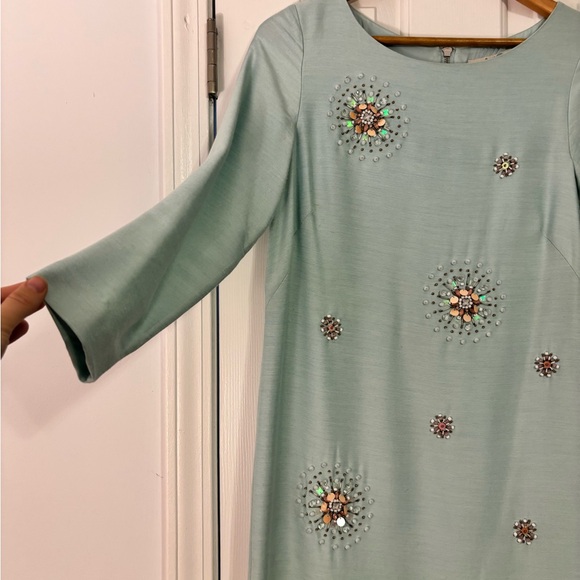 Boden Light Blue Embroidered Long Sleeve Dress - Picture 5 of 9